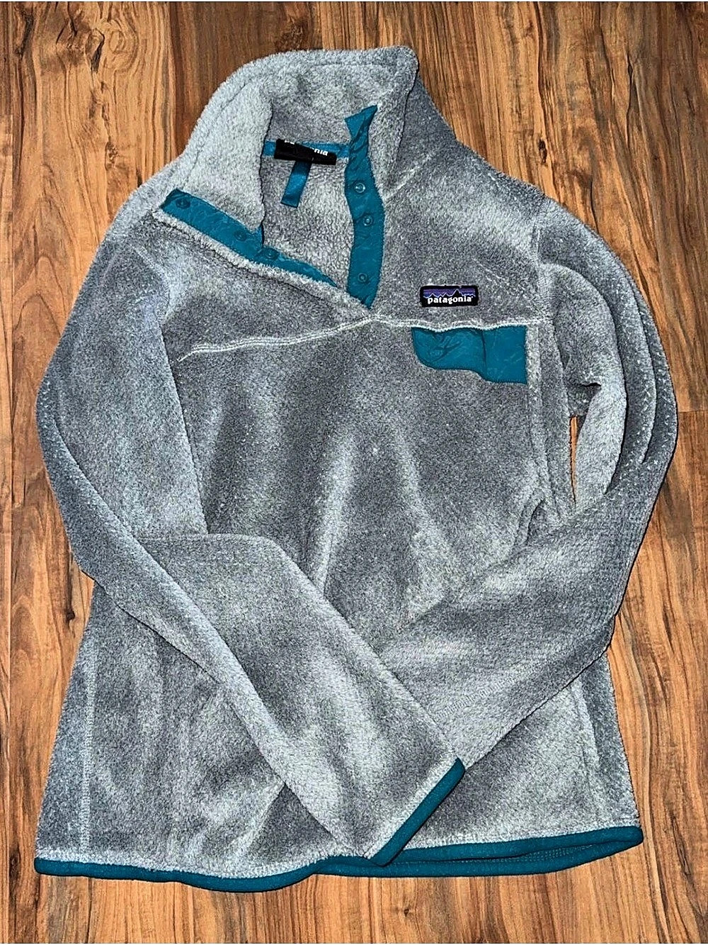 Patagonia Gray & Blue Quarter-Zip Fleece